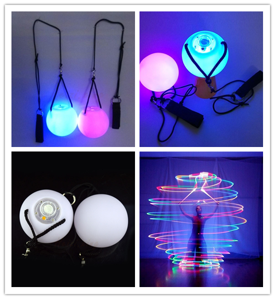 1 par magdansbollar rgb glödledd poi kastad bollar för magdans hand rekvisita scen prestanda tillbehör