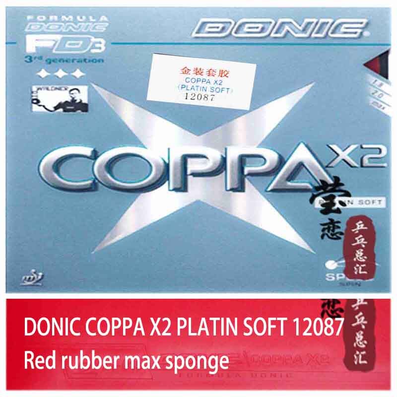 Original Donic COPPA X1 Gold/ COPPA X1 TURBO Platin/ COPPA X2 Platin Soft/ COPPA X3 Silver table tennis rubber tennis rackets: 12087 max red