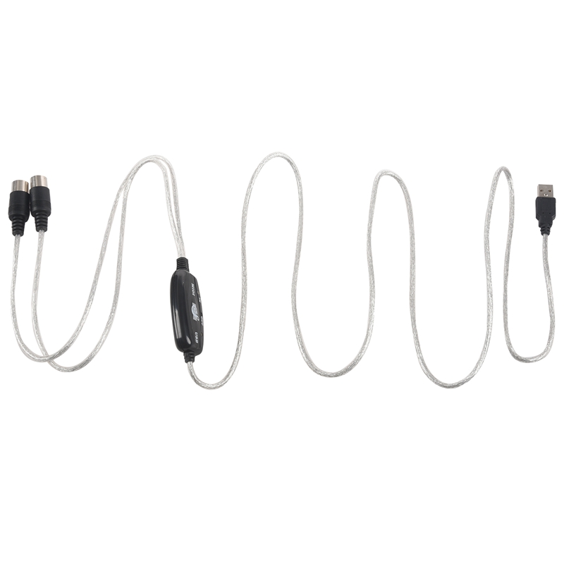 semoic USB IN-OUT MIDI Cable Converter PC to Music Keyboard Adapter Cord