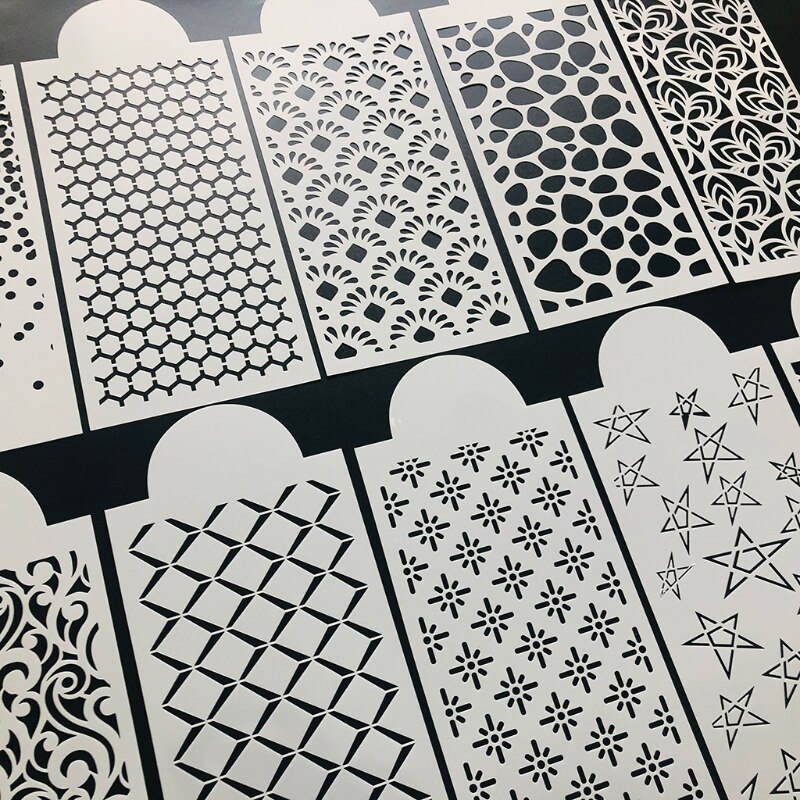 10pcs DIY Geometric Shape Drawing Stencils Templates Embossing Paper Card Painting Scrapbooking Stamp Album Decoration 87HA