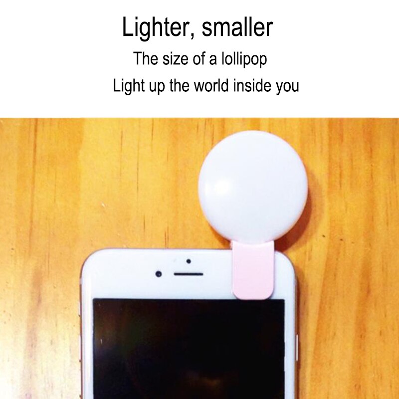 Portatile Selfie Flash Led di Clip-On Del Telefono Mobile Selfie 3 Regolabile Luce di Notte Migliorare La Luce di Riempimento di Bellezza Auto- timer Della Lampada