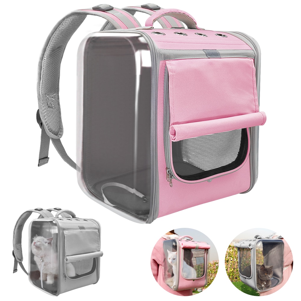 Mochila de hombro transpirable para gato o mascota, bolsa porta animales para viaje al aire libre con perros pequeños o gatitos, ideal para embalaje portátil de suministros