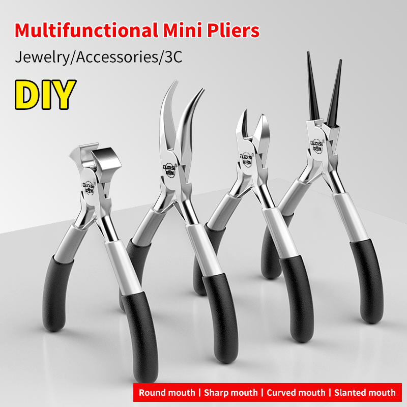 Multi-function Mini Pliers Pointed Mouth Beveled Mouth Steel Wire Long Mouth Top Cutting Pliers Set Hand DIY Tools 5inch
