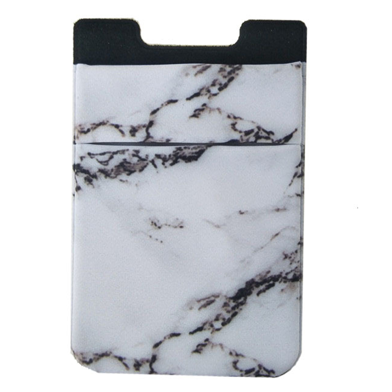 Mobile Phone Sticker Color Pattern Marble Pattern Card Holder Pockage Sticker with Adhesive VDX99: White