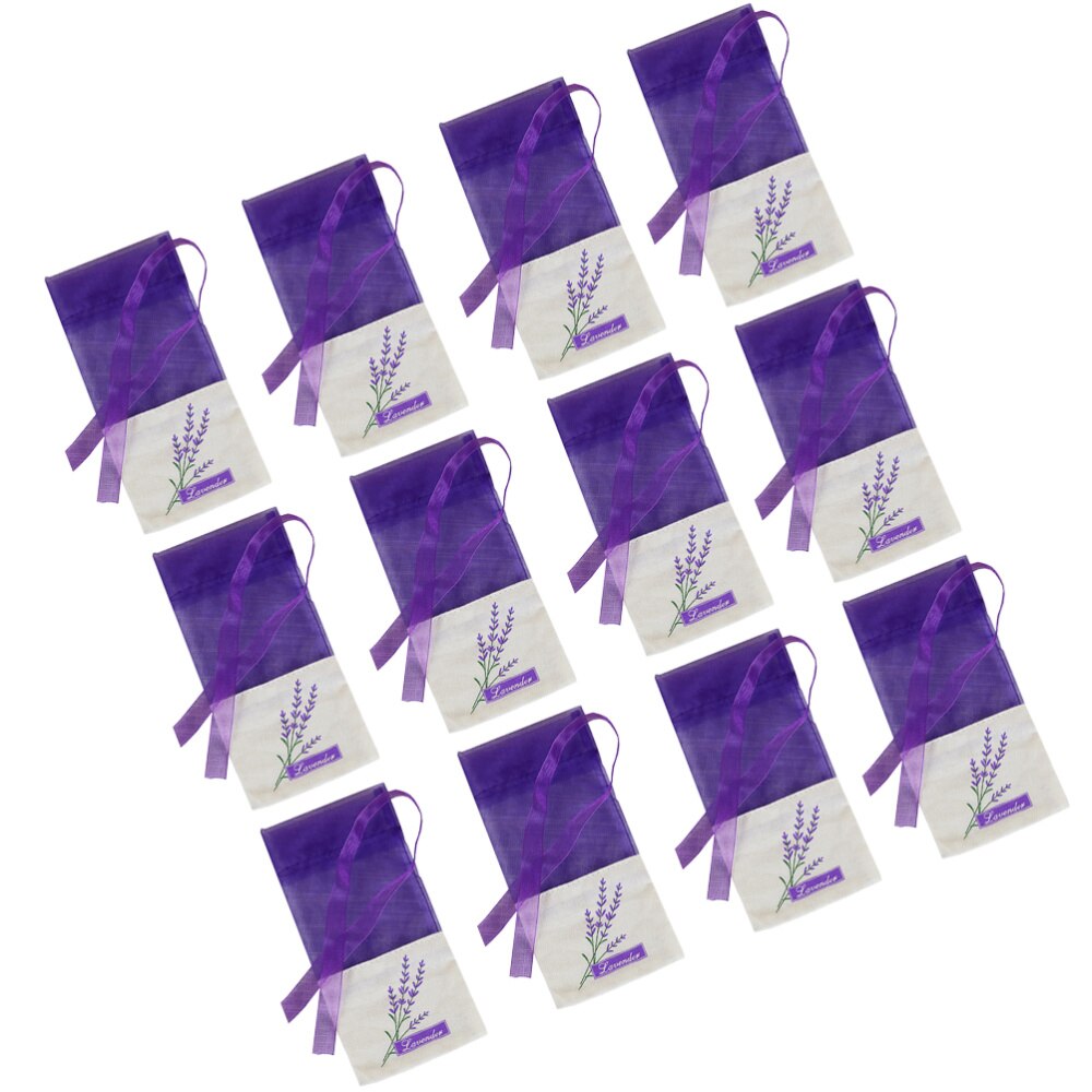 1 Set 12Pcs Lavender Sachet Fragrance Lavender Sachet Style Deep Purple)
