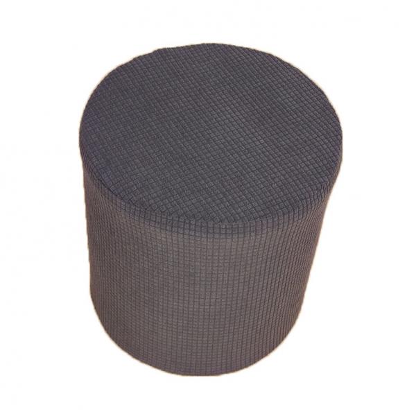 Hoes stretch ottoman meubelbeschermer ronde bank bankhoes grijs: Grijs