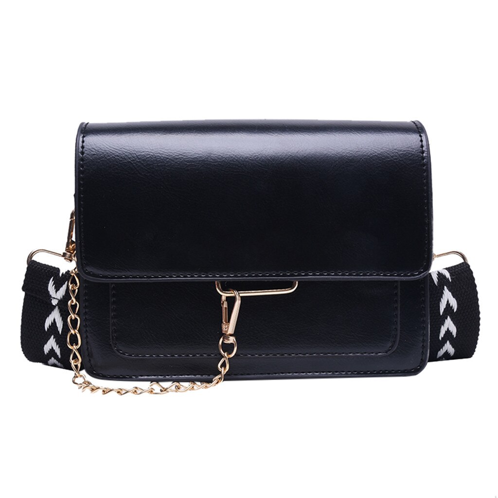 Jahrgang Frauen Klappe Taschen lässig Leder Schulter Taschen Dame Crossbody-tasche Umhängetasche Elegante Umschlag Kupplung Geldbörse сумка: Schwarz