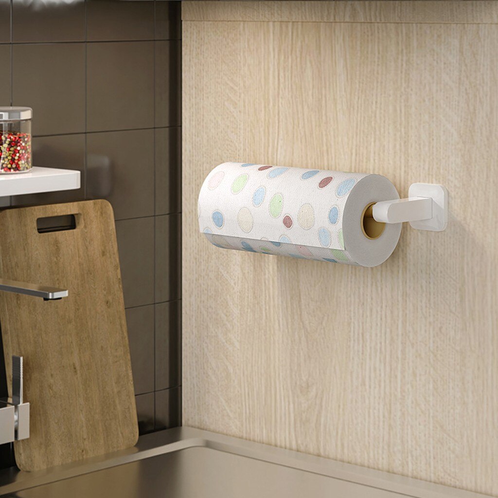 Household Toilet Roll Holder Self Adhesive Toilet Paper Holder For Bathroom Stick On Wall Stainless Steel Toilet Paper Racks: D