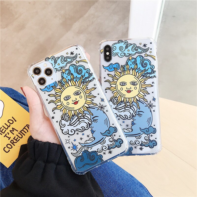 Sun Face Phone Case For Xiaomi Note 10 9 9t 9 lite A3 For Redmi Note 8 Pro 8t 9s Note Cover Funny Transparent Soft Capa