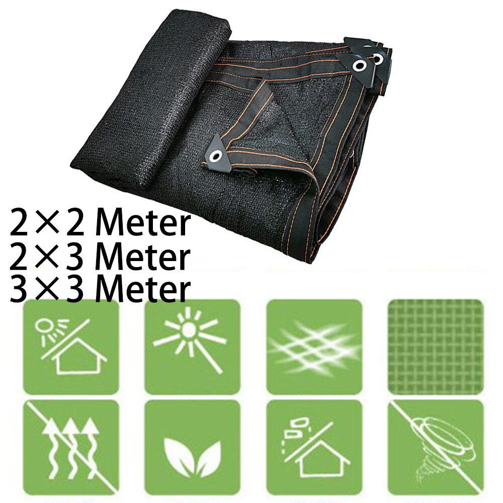 Multifunctioneel schaduwnet, zwart gaaszeil voor plantenafdekking, duurzaam schaduwdoek