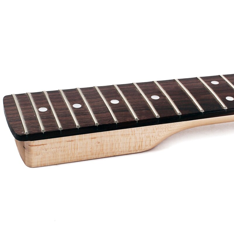 Electric Guitar Neck Paddle Head Rosewood on Maple 22 Frets Dot Inlay Unfinished Diy Parts