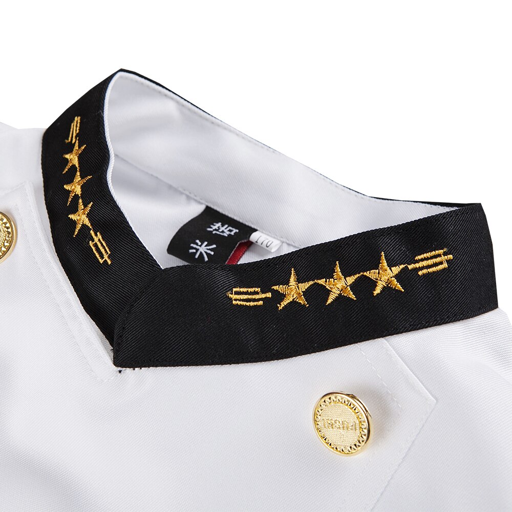 Fashionable Unisex Double-breasted Chef's Uniform, Long sleeve Chef Jackets Chef Kitchen Work Wear Chef service Gilt buttons