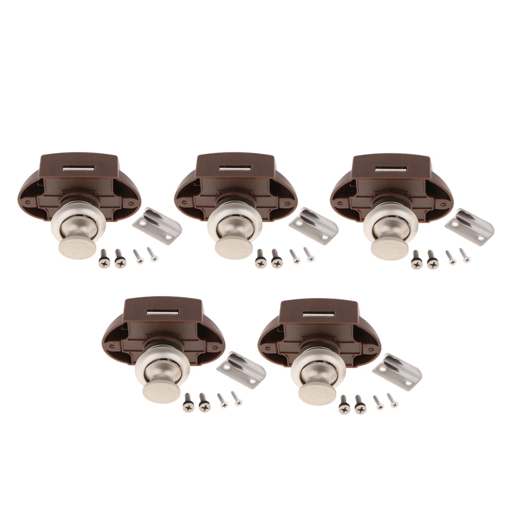 5x Push Button Latch Keyless Cabinet Lock for RV Motor Caravan Cupboard Door