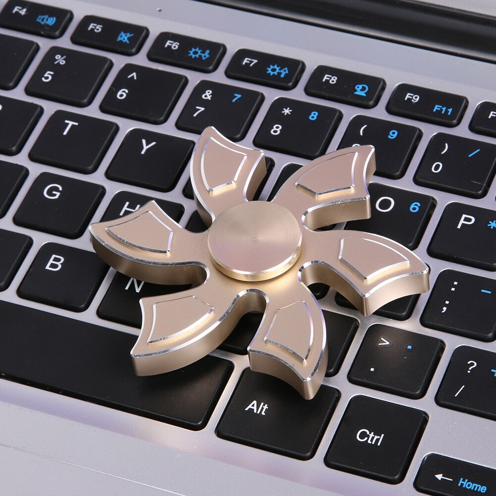 Six-Leaf Cyclone Spinning Top Adult Children's Decompression Toys Anti-rust Alloy Fingertip Spinning Top Children's Toys