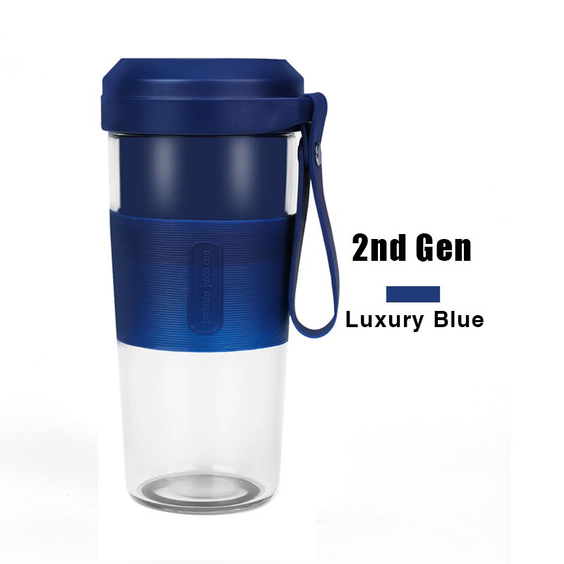 Gt 380/350 Ml 6 Blades Mini Draagbare Elektrische Fruit Juicer Cup Usb Oplaadbare Draagbare Blender Mixer Water Fles sap Cup: Luxury Blue 2