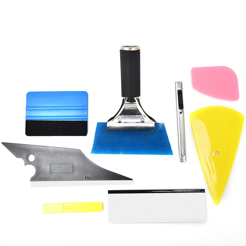 Película de vinilo 8 en 1, espátula para colocación de polarizado, aplicador de raspador, accesorios para coche, Kit de herramienta de tinte de ventana automático para coche