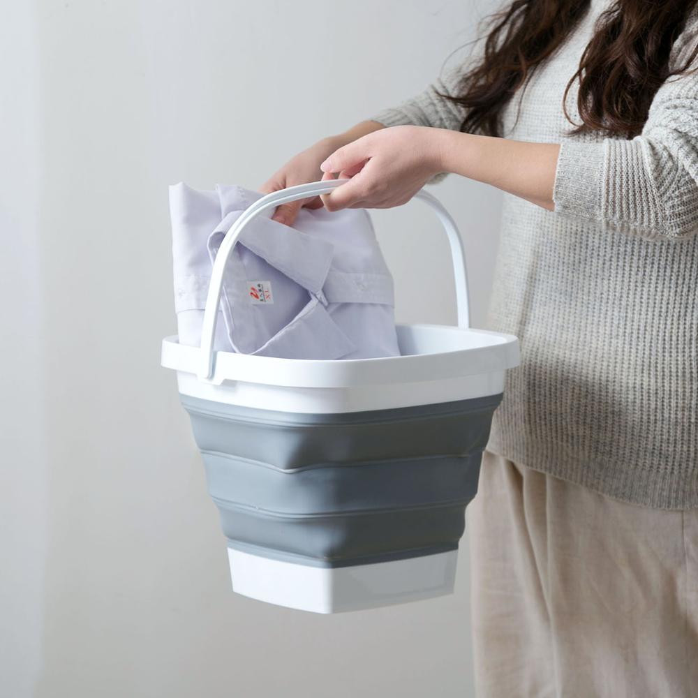 Outdoor Foldable Bucket Plastic Folding Foot Bath Barrels Fishing Camping Car Wash Bucket