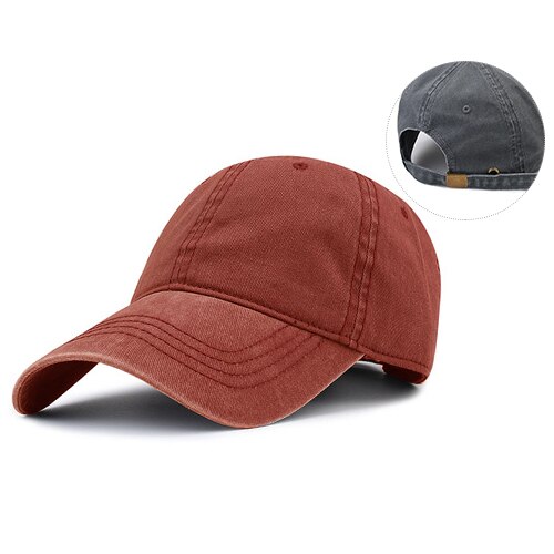 Furtalk vintage baseball cap kvinder mænd vasket bomuld hestehale baseball caps mænd snapback hip pop hat sort sommer kasket til kvinder: Rust rød
