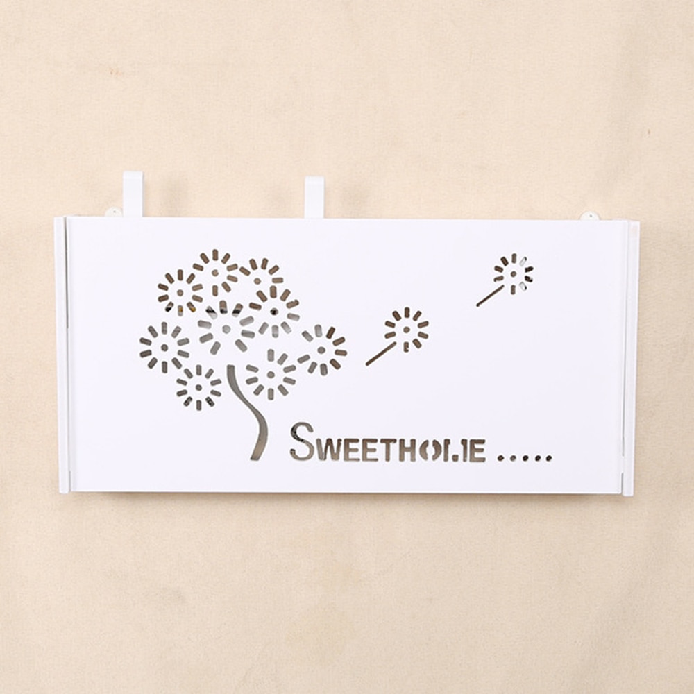 Wireless Wifi Router Lagerung Box PVC panel Regal Wand Hängen Stecker Bord Halterung Kabel Wand Regal Lagerung Organizer Wohnkultur: 52x25x9.5cm / dandelion