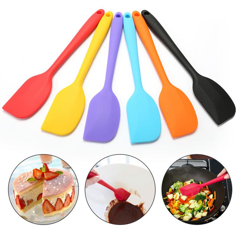 Soft Baking Spatula Multiple Color Silicone Baking Spatula Heat-Resistant Non-stick Cooking Kitchen Utensils Cake Brush Tools