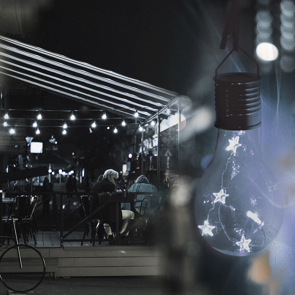 Solar Panels LED 1.2V Waterproof Solar Light Bulb Rotatable Outdoor Garden Lamp Camping Hanging Stars Light Lamp Bulb Decoration