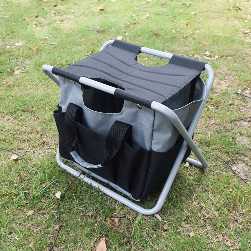Syer udendørs foldning fiskeri skammel dobbelt brug opbevaringspose folde stol aftagelig have kit hvilestol