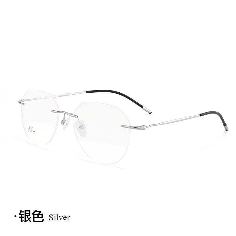 Monture de lunettes en alliage de titane ultralégère pour hommes et femmes, monture carrée, Prescription de myopie, verre optique pour les yeux: Argent