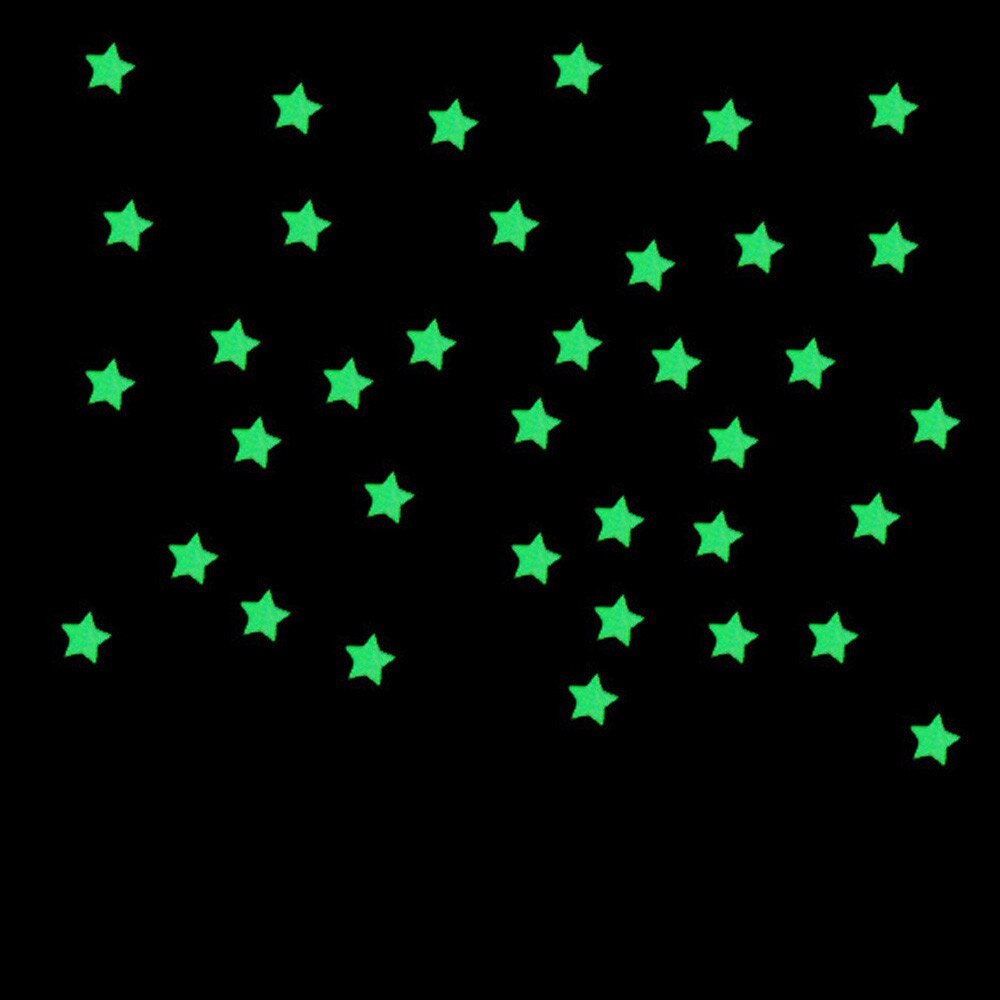 100Pc Kids Slaapkamer Fluorescent Glow In The Dark Sterren Muurstickers Lichtgevende Verlichting Up Sterren Sticker Beste Cadeau Kinderen