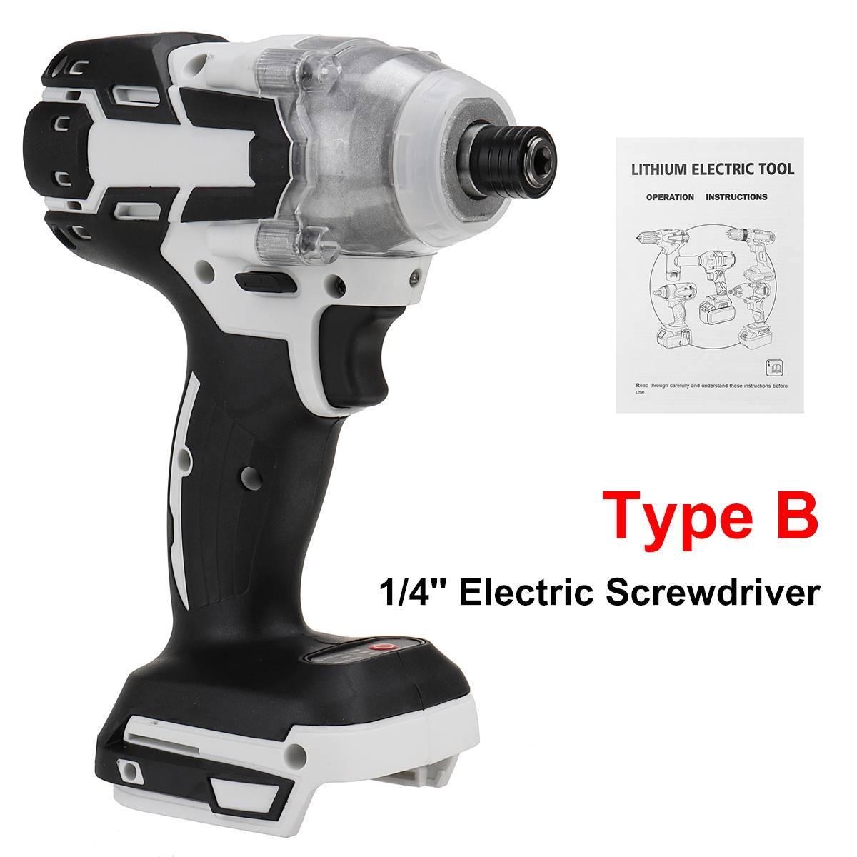 Drillpro bezszczotkowy akumulatorowy elektryczny klucz udarowy wkrętak akumulatorowy 1/2 "i 1/4" klucz elektronarzędzia robić akumulatora Makita 18V: rodzaj B