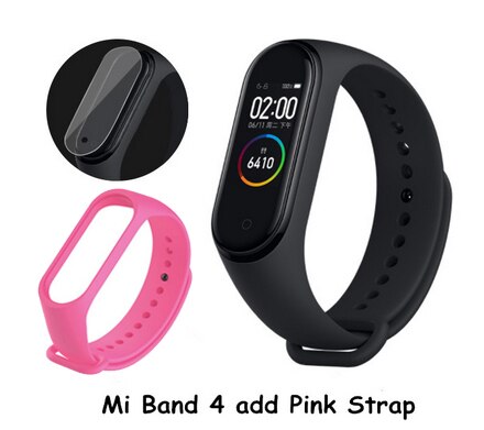 Original Xiao mi mi Band 4 Clever Uhr AMOLED Farbe Bildschirm Herzfrequenz Fitness Sport 50ATM Wasserdichte Clever Armbinde Bluetooth 5,0: CN hinzufügen Rosa Gurt