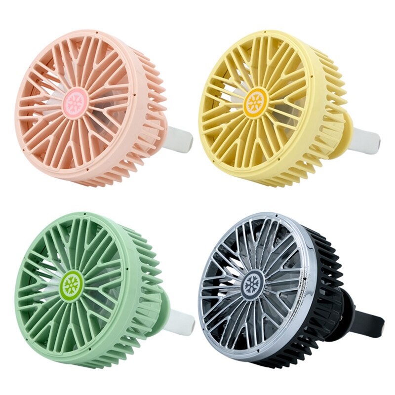 Mini Auto Airco Ventilator Usb Oplaadbare Auto Ventilator Met Led Verlichting Voor Wind Outlet Center Console Fan Auto Interieur