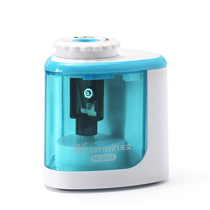 Automatic Electric Pencil Sharpener Portable Auto Student Stationery Rotary Pencil Sharpener for Classroom Home Office Supplies: Blue