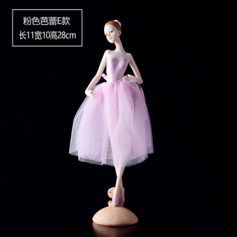 Figura de resina de estilo moderno para decoración del hogar, figura de Ballet, Ángel, chica bailando, para escritorio: Pink E