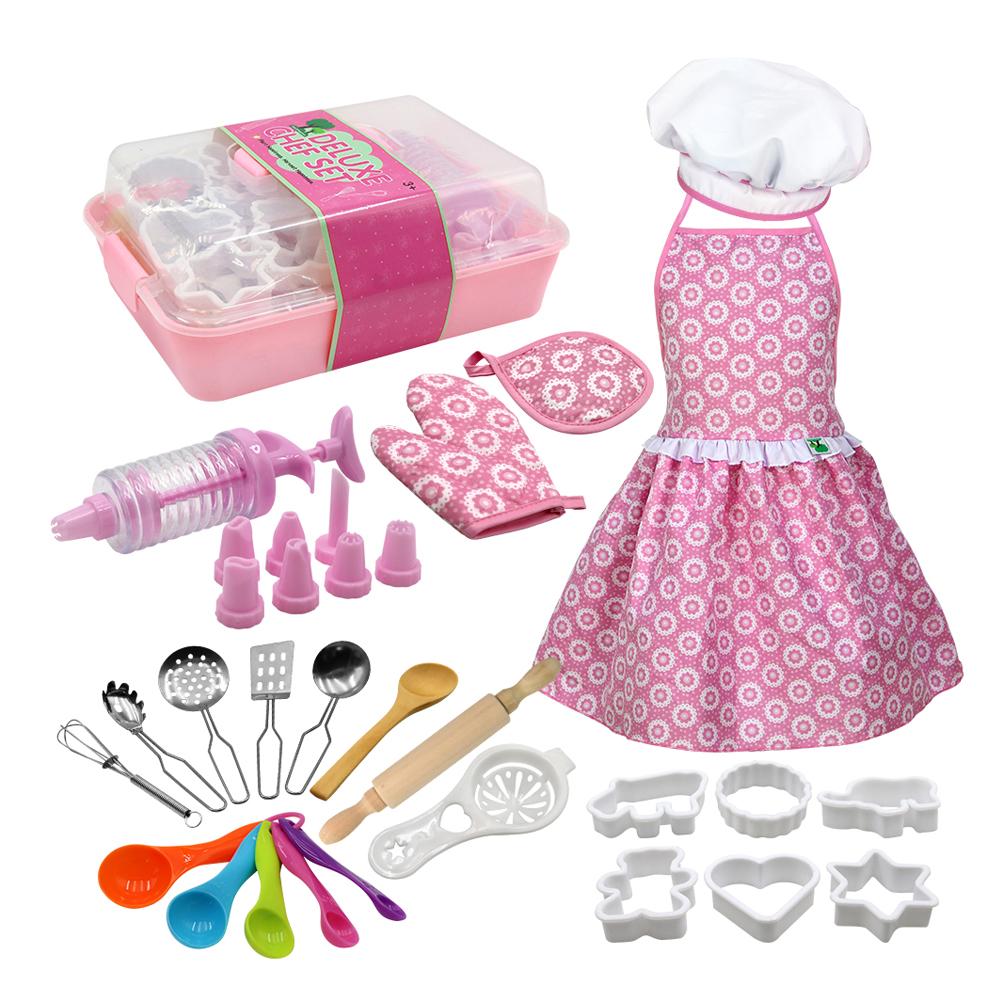 Kids Funny Compleet Kids Koken Bakken Speelgoed Set Rollenspel Keukengerei Bakken Tools Cake Schort Met Familie Interesse Speelgoed