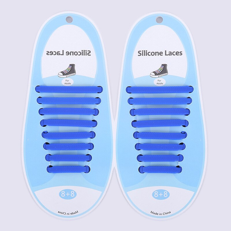 cordones elasticos zapatillas cordones zapatillas cordones elasticos cordones de calzado Cordones elásticos de silicona para zapatos para hombre y mujer, cordones especiales de goma, 13 colores, 16 unids/lote: Blue