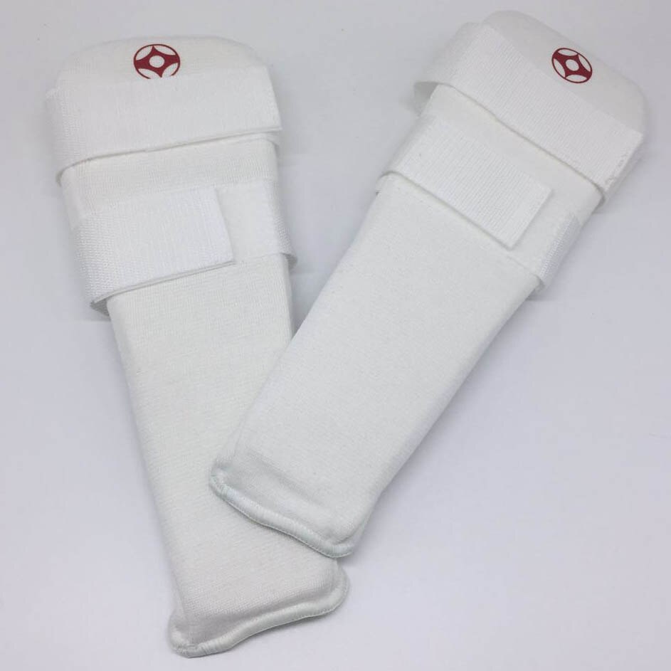 SINOBUDO Kyokushinkai-Protector de pierna para Karate, Kyokushin, espinilleras, protectores blancos para Kick Boxing, Karate