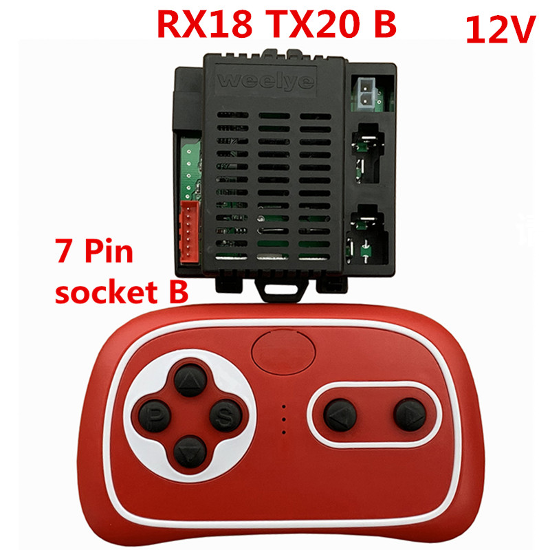 Weelye RX18 12V bambini alimentato giro su auto 2.4G telecomando e ricevitore Bluetooth per bambini parti di ricambio per auto elettriche: RX18 TX20 12V blackB