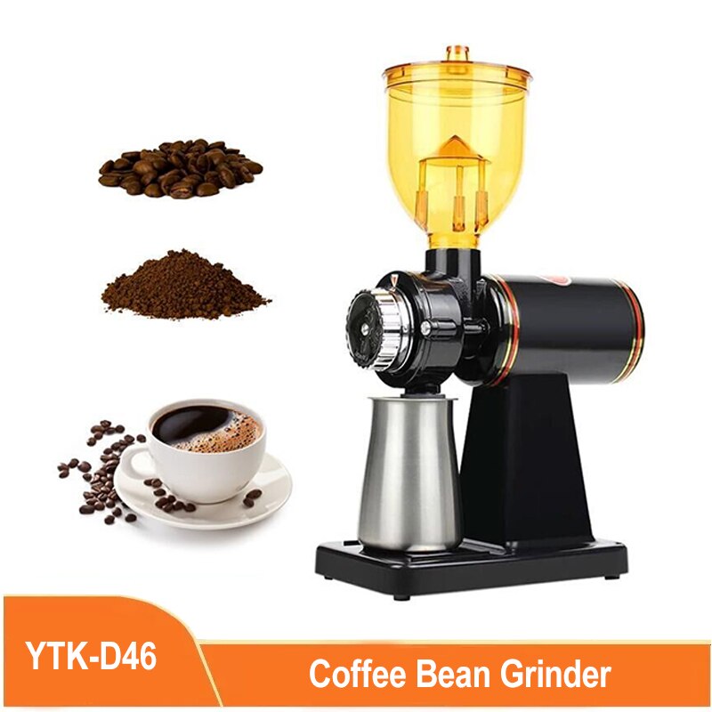 YTK 250g Small Electric Coffee Grinder Coffee Bean Mill Commercial Single Product Coffee Bean Flat Burrs Grinder 220V 110V