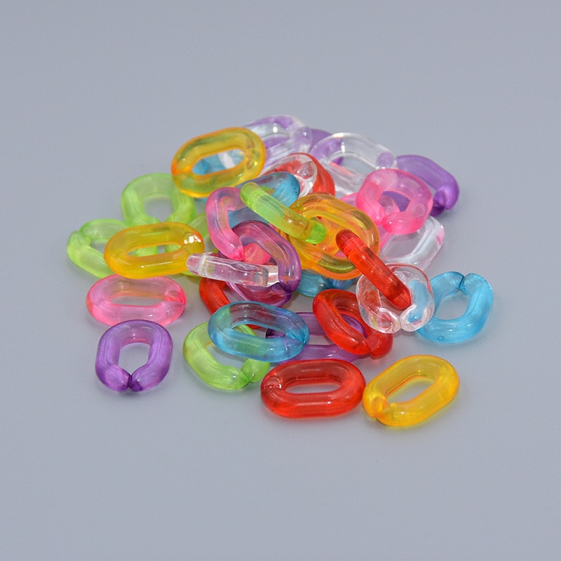 100Pcs 20*14MM Candy Color Combination Split Acrylic Chain Connectors For DIY Jewelry Making Sunglass Chain Jewelry Accessories