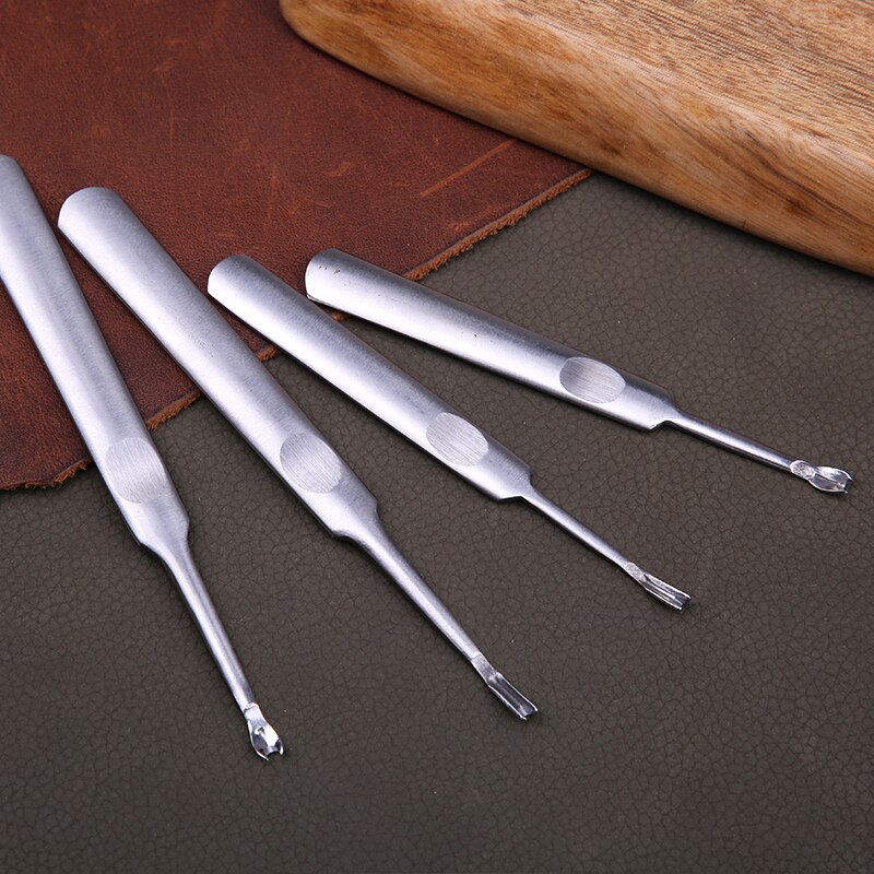 KAOBUY 1Pcs U+V Shaped Leather Stitching Skiving Tool Groover Punching Tool Kit Leathercraft Hole Puncher Edge Beveler Tool Kit