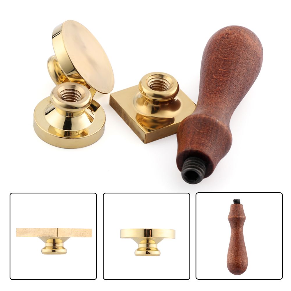 Cabezal de sellos de cera de sellado de latón Retro, mango de sello de cera de madera, mango de palisandro, cabezal de cobre para álbum de recortes