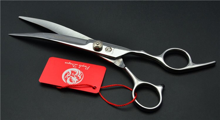 Tijeras de peluquería para Mascotas, cortauñas de corte curvo de dragón púrpura de 6 pulgadas y 17,5 cm, Z4001: Z4001 Yin DC 6N