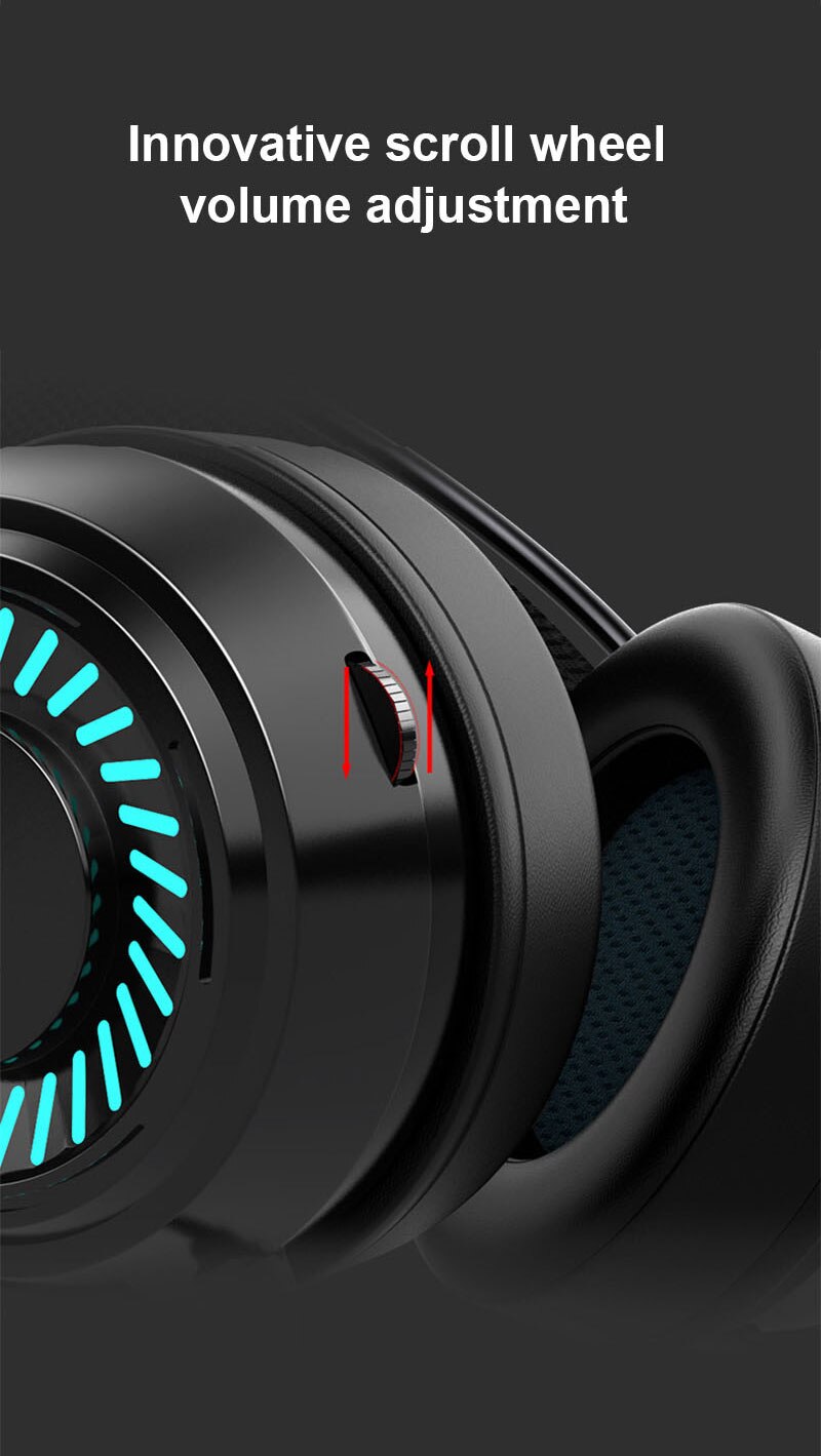 Gaming Headsets Surround Sound Stereo Bedrade Koptelefoon Usb Microfoon Kleurrijke Licht Pc Laptop Game Headset