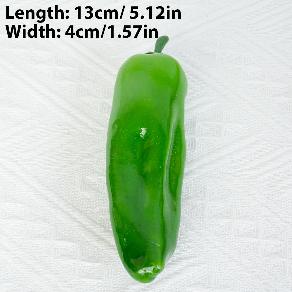 7pcs Pepper Green Pepper simulated vegetables Artificial PE Fruit Model Party Kitchen Decoration Shooting props: black
