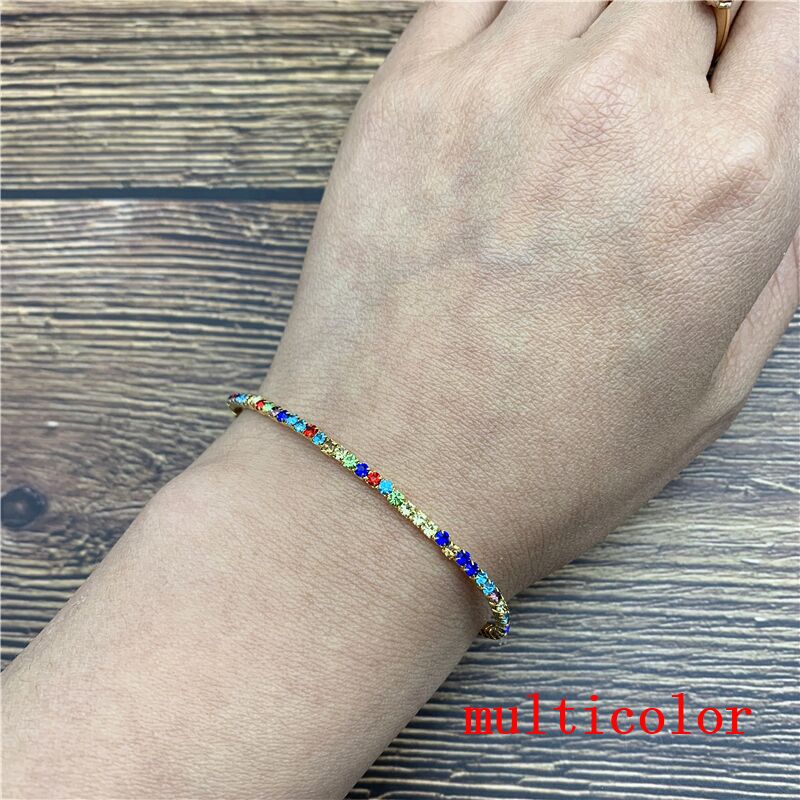 1 Pcs Rhinestone Bracelets Dainty Stacked Bracelets Elastic Bracelets for Women Bracelets: Multicolor