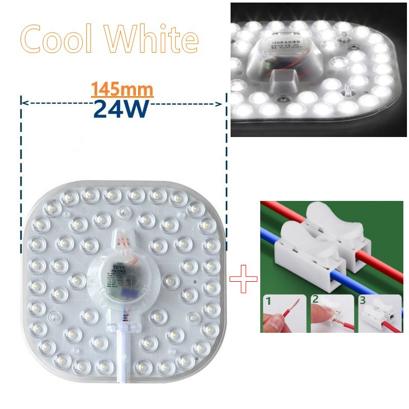 PANEL circular de luz LED SMD, tablero de lámpara circular de techo, 50W, 36W, 24W, 18W, 12W, CA 220V, 230V, 240V: Blanco