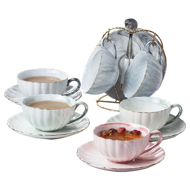 Ceramic Coffee Single Cups And Mugs Nordic Natural Stone Pattern Light Luxury Mug Household Tea Coffe Cup Drinkware