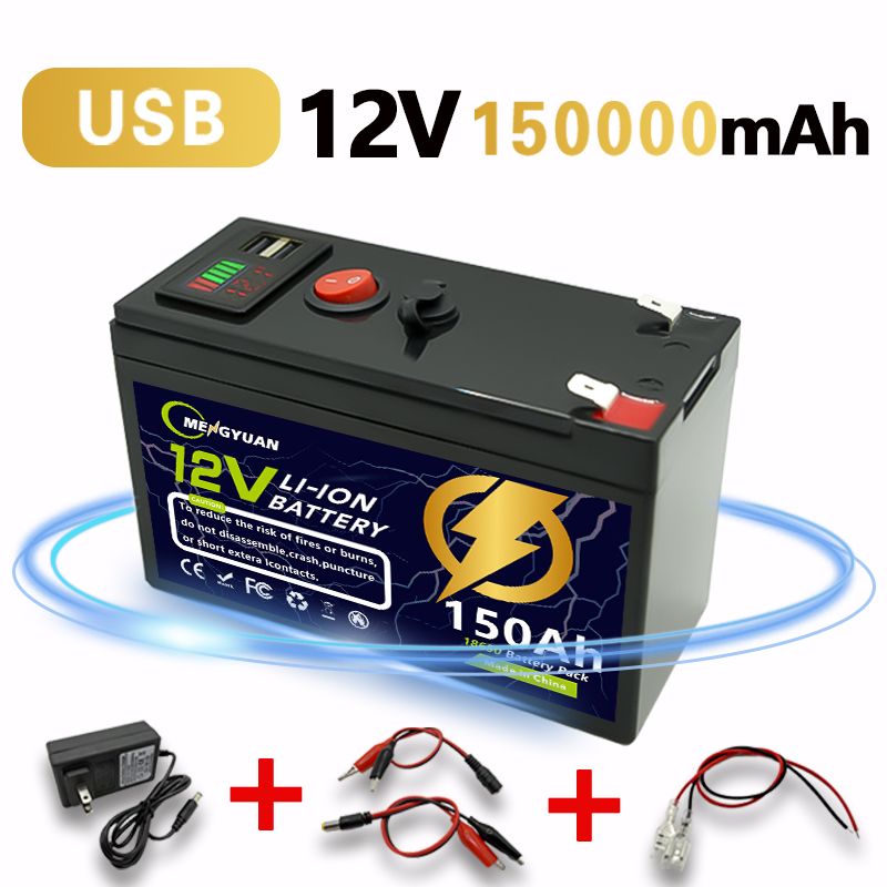 12V 150Ah lithium LiFeP04 oplaadbare batterij voor zonne-/windkracht, kleine UPS, verlichting, elektrische wielen, viszoeker, ingebouwd BMS