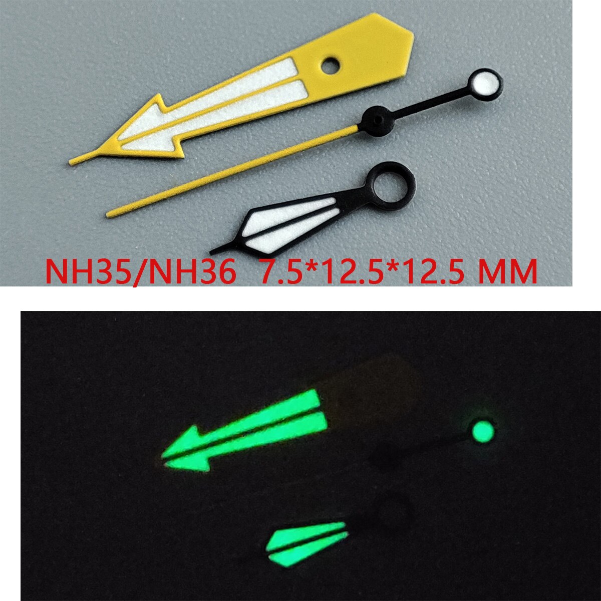 Horloge Accessoires Horloge Pointer NH35 Handen Pointer Groene Super Lichtgevende, Geschikt Voor NH35, NH36 Beweging A70