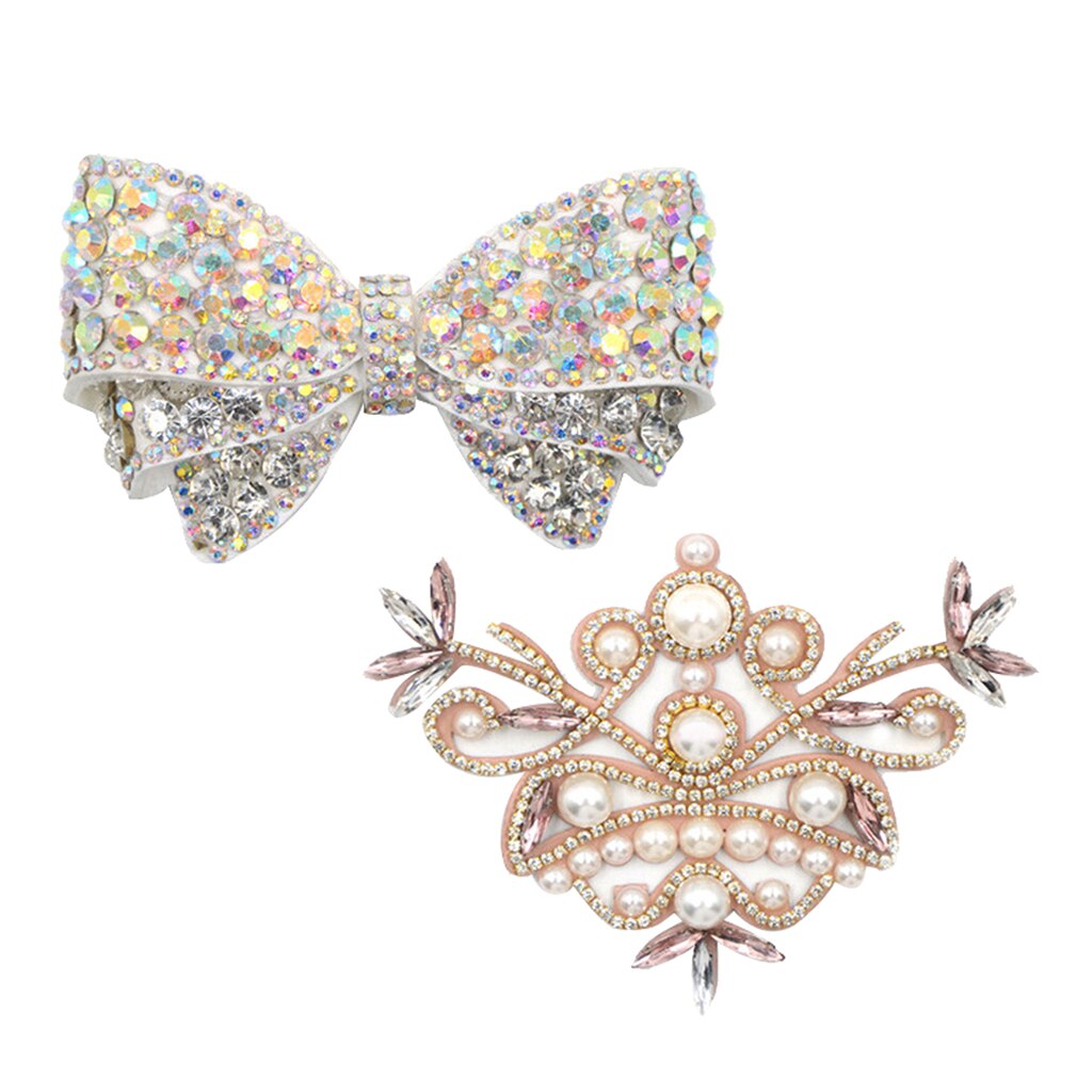 2-- pack damesschoenclips met strass-steentjes, schoenlabels met strass-steentjes, accessoires voor bruidsschoenen